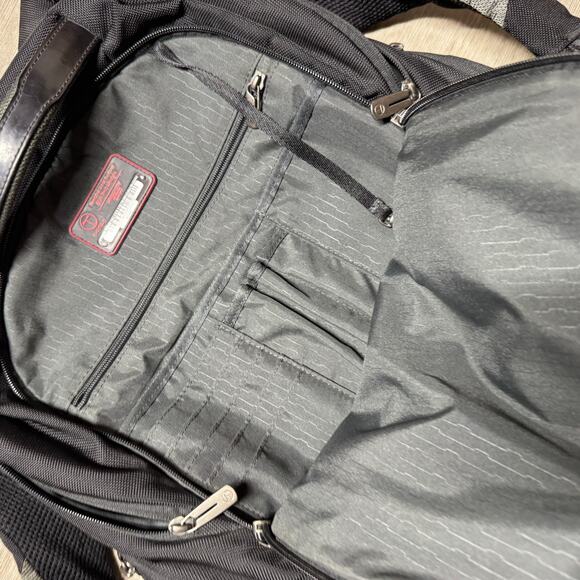 Tumi T-Tech Presidio Union T-Pass Laptop Backpack Padded Brief Pack Black Gray - Picture 3 of 9